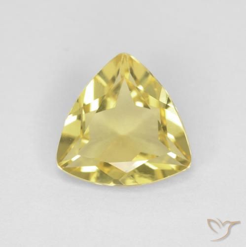 1.22ct 天然 非常に薄いディジョンイエロー ベリル, トリリオン, VVS-VS