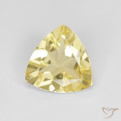 1.09ct 天然 ウォームイエロー ベリル, トリリオン, VVS-VS