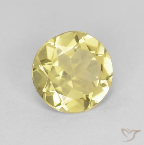 1.61カラットの天然Medium Light-Yellowベリル、ラウンド、VVS-VS