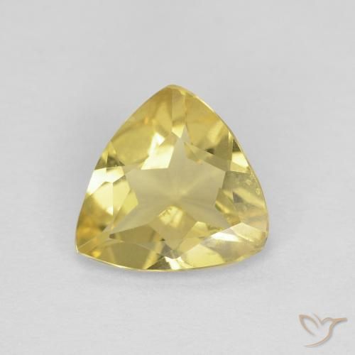 0.96ct 天然 ミディアムイエロー ベリル, トリリオン, VVS