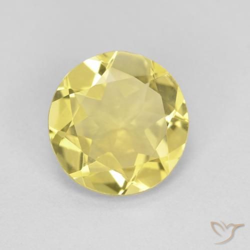 1.45カラットの天然Medium Light-Yellowベリル、ラウンド、VVS