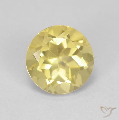 1.42ct 天然 薄いイエロー ベリル, ラウンド, VS