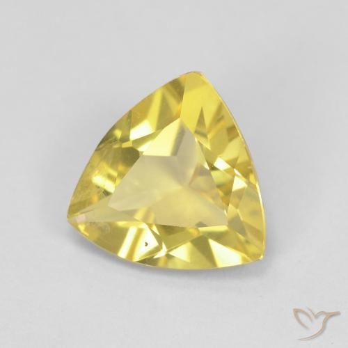 1.26カラットの天然Medium Light-Yellowベリル、トリリオン、VS