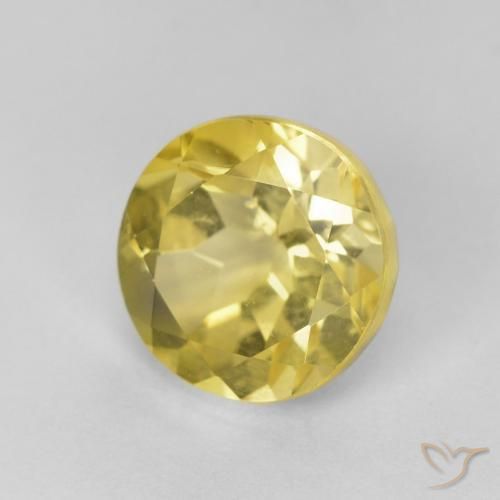 1.46カラットの天然Medium Light-Yellowベリル、ラウンド、VS