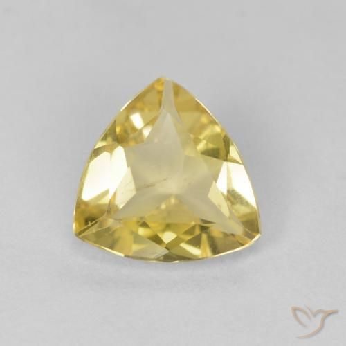 0.77カラットの天然Medium Light-Yellowベリル、トリリオン、VS