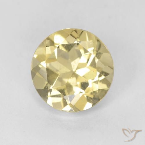 1.53ct 天然 非常に薄いディジョンイエロー ベリル, ラウンド, VS