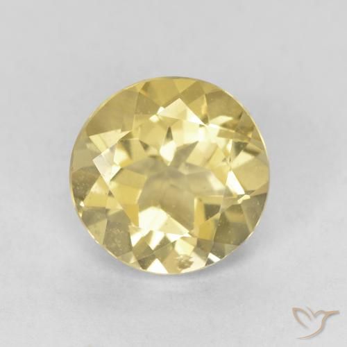 1.75ct 天然 ライトイエロー ベリル, ラウンド, VS