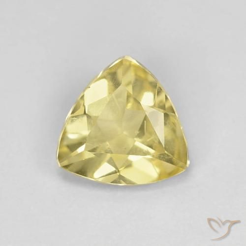 0.82カラットの天然Medium Light-Yellowベリル、トリリオン、VS