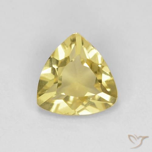 0.92ct 天然 メロウイエロー ベリル, トリリオン, VVS-VS