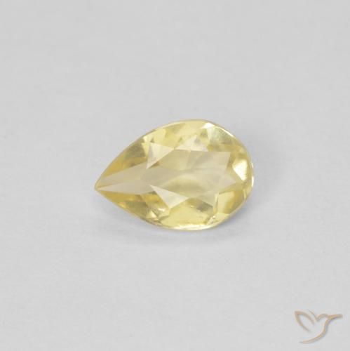 0.41ct 天然 薄いアーシーイエロー ベリル, 洋梨の形, VS