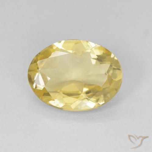 1.40ct 天然 ライトイエロー ベリル, 楕円形, VVS
