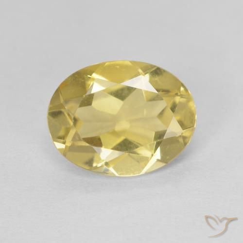 1.60ct 天然 薄いゴールデンイエロー ベリル, 楕円形, VVS