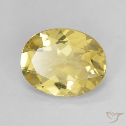 2.08ct 天然 薄いアーシーイエロー ベリル, 楕円形, VVS