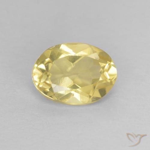 0.82ct 天然 非常に薄いディジョンイエロー ベリル, 楕円形, VVS
