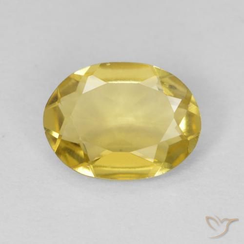 0.88ct 天然 薄いイエロー ベリル, 楕円形, VVS
