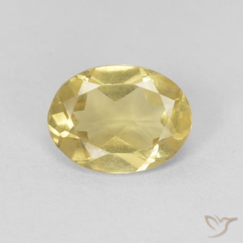 1.02ct 天然 薄いゴールデンイエロー ベリル, 楕円形, VVS-VS