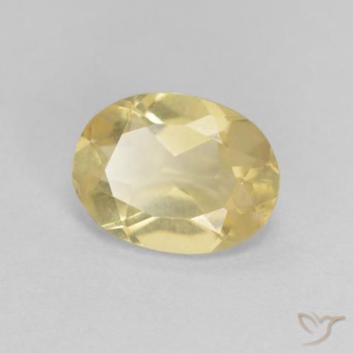 1.10ct 天然 非常に薄いディジョンイエロー ベリル, 楕円形, VVS-VS