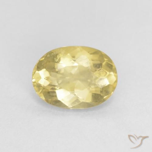 0.70ct 天然 薄いアーシーイエロー ベリル, 楕円形, VVS-VS