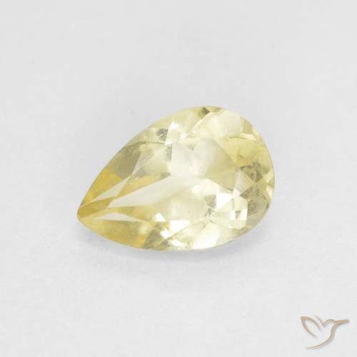 0.66ct 天然 薄いアーシーイエロー ベリル, 洋梨の形, VVS-VS
