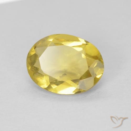 1.09ct 天然 薄いゴールデンイエロー ベリル, 楕円形, VVS-VS