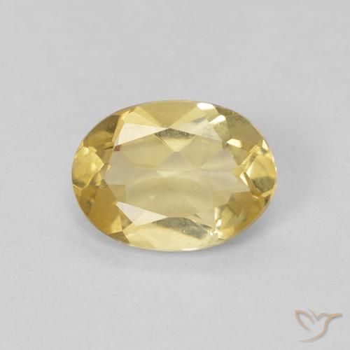 0.99ct 天然 薄いゴールド ベリル, 楕円形, VVS-VS
