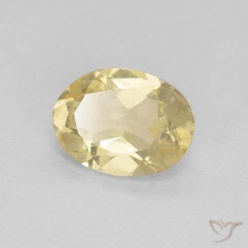 1.10ct 天然 ライトイエロー ベリル, 楕円形, VVS-VS
