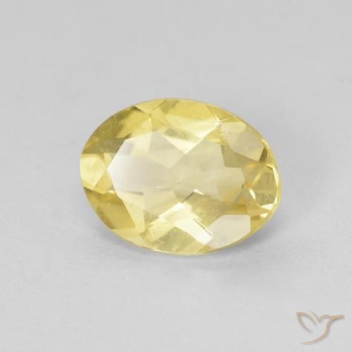 1.29ct 天然 ライトイエロー ベリル, 楕円形, VVS-VS