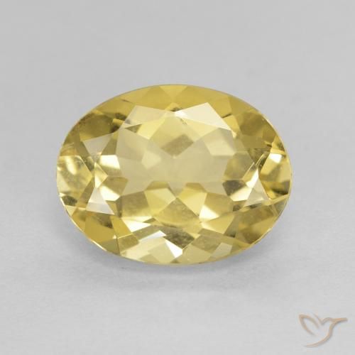 2.15ct 天然 薄いゴールデンイエロー ベリル, 楕円形, VVS-VS