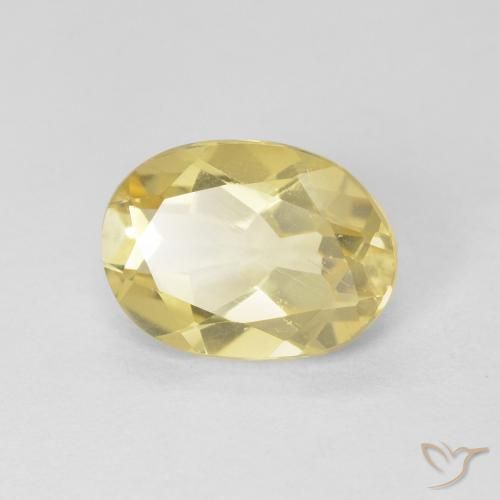 1.60ct 天然 薄いイエロー ベリル, 楕円形, VS