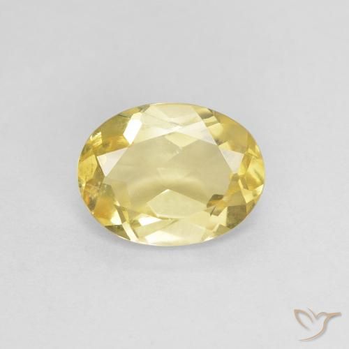 1.25ct 天然 ミディアムイエロー ベリル, 楕円形, VS