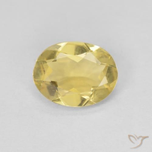1.42ct 天然 薄いゴールデンイエロー ベリル, 楕円形, VVS