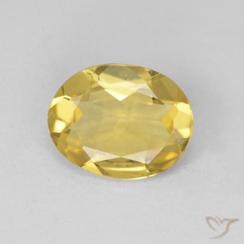 1.70ct 天然 薄いゴールデンイエロー ベリル, 楕円形, VVS