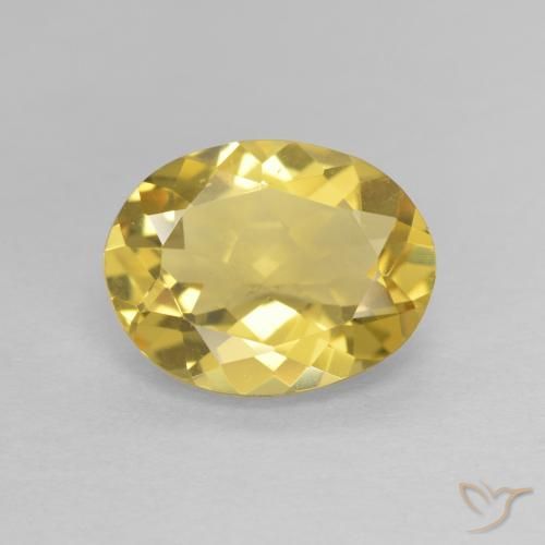 1.97ct 天然 薄いゴールデンイエロー ベリル, 楕円形, VVS