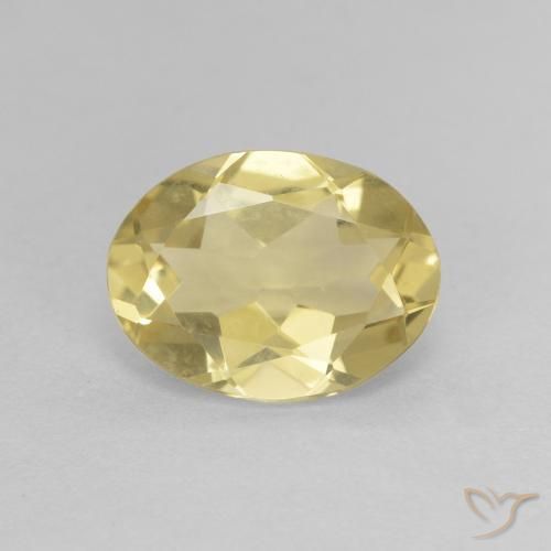 1.64ct 天然 薄いゴールデンイエロー ベリル, 楕円形, VVS