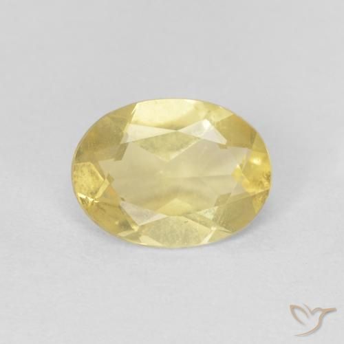 0.76ct 天然 薄いゴールド ベリル, 楕円形, VS
