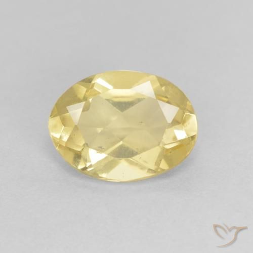 1.11ct 天然 薄いゴールデンイエロー ベリル, 楕円形, VS