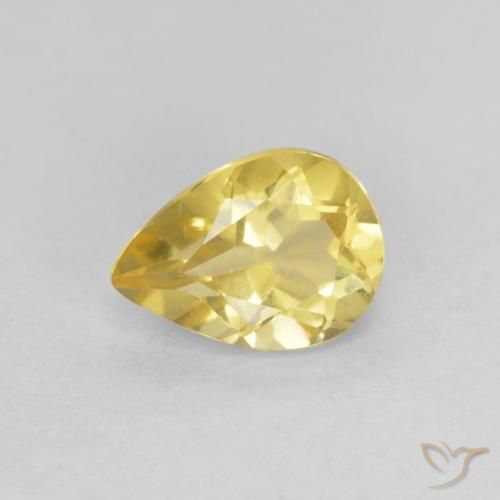 0.90ct 天然 薄いゴールデンイエロー ベリル, 洋梨の形, VS