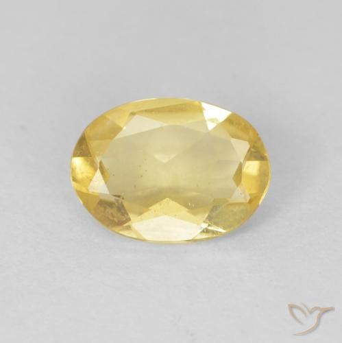 0.90ct 天然 薄いゴールド ベリル, 楕円形, VS