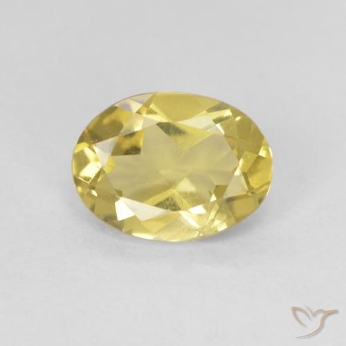 1.13ct 天然 薄いゴールド ベリル, 楕円形, VS