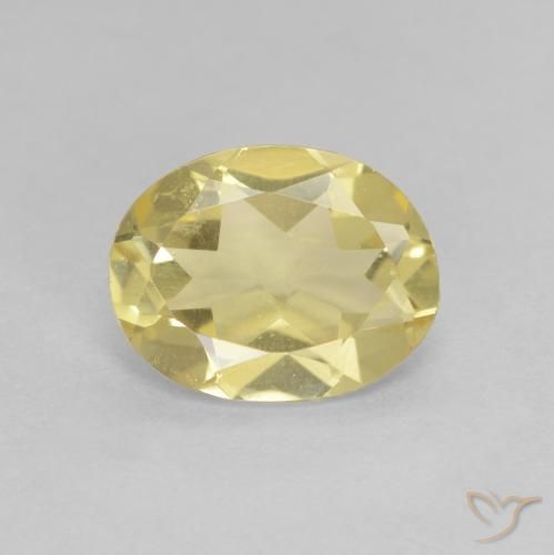 1.54ct 天然 薄いゴールデンイエロー ベリル, 楕円形, VVS-VS