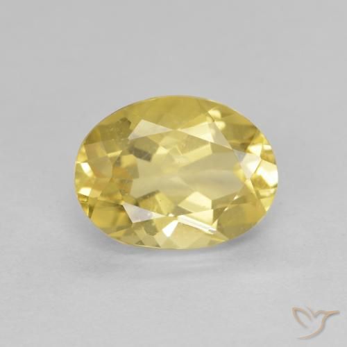 1.73ct 天然 薄いゴールデンイエロー ベリル, 楕円形, VVS-VS