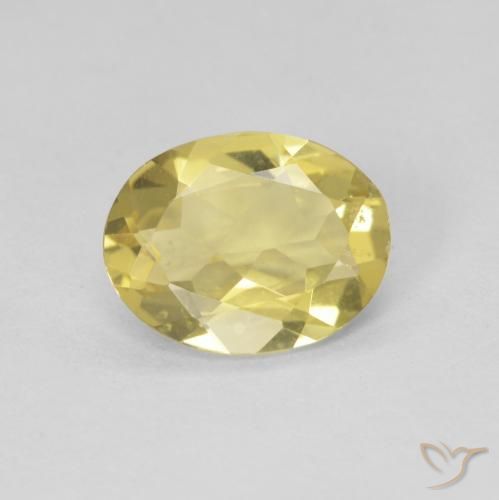 1.29ct 天然 薄いゴールデンイエロー ベリル, 楕円形, VVS-VS