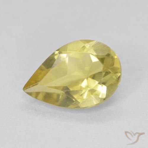 1.19ct 天然 薄いゴールド ベリル, 洋梨の形, VVS-VS