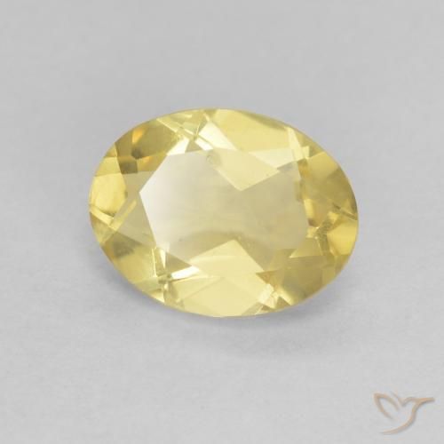 1.22ct 天然 薄いゴールデンイエロー ベリル, 楕円形, VVS-VS