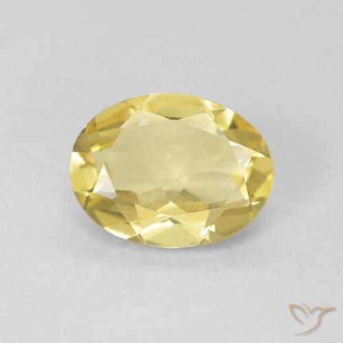 1.54ct 天然 薄いゴールデンイエロー ベリル, 楕円形, VVS