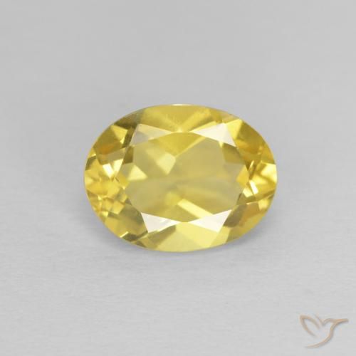 1.32ct 天然 薄いハニーイエロー ベリル, 楕円形, VVS