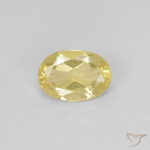 0.64ct 天然 薄いゴールデンイエロー ベリル, 楕円形, VVS-VS