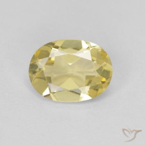 1.10ct 天然 薄いゴールド ベリル, 楕円形, VVS-VS