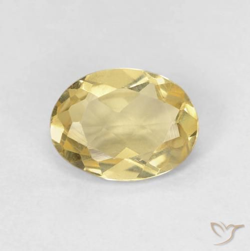 1.04ct 天然 ウォームイエロー ベリル, 楕円形, VVS-VS