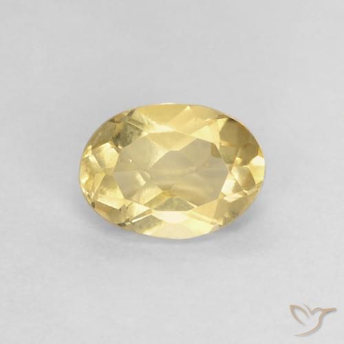 0.80ct 天然 ライトイエロー ベリル, 楕円形, VVS-VS